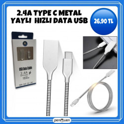 2.4A TYPE C METAL YAYLI HIZLI DASTA USB